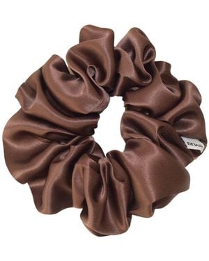 Sylk Maxi Silk Scrunchie - Brown