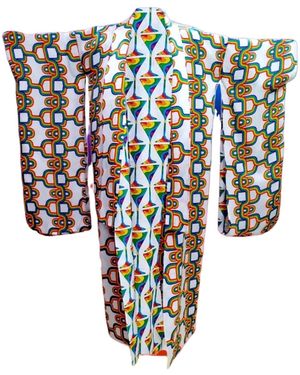 Julia Clancey Rainbow Pride & Joy Martini Reversible Linen Kimono - White