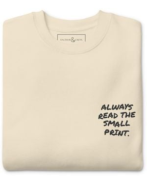 Anchor and Crew Neutrals Natural Small Print Annotations Organic Cotton Sweatshirt