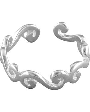 Kaizarin Swirl Design Sterling Toe Ring - Metallic