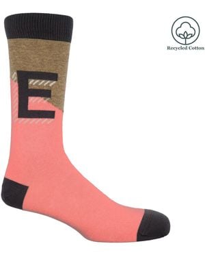 Peper Harow - Made in England Alphabet Socks – E - Pink