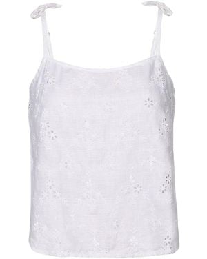 REISTOR Tie-Up Camisole Hemp Top - White