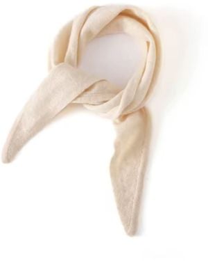 My Little Nature Neutrals Pure Cashmere Triangle Mini Scarf Colour Scarf For Her - Natural