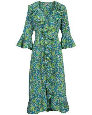 At Last Felicity Midi Dress & Lime - Green