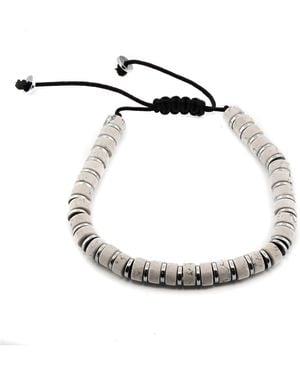 Ebru Jewelry Howlite & Hematite Beaded Adjustable Bracelet - Metallic