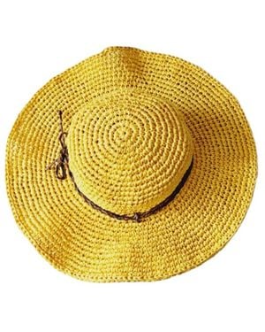 Springmoonatelier Handmade Raffia Summer Hat Stylish And Adjustable - Metallic