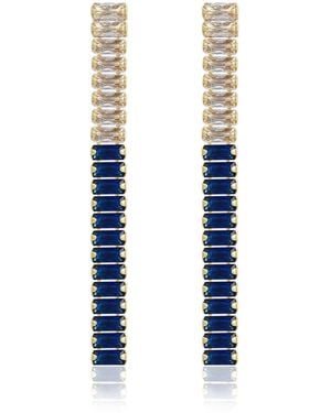 Rare Matters Jewelry Clear Crystal Beam Earrings - Blue