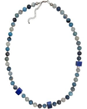 Farra Montebrasite With Tube Lapis Necklace - Blue