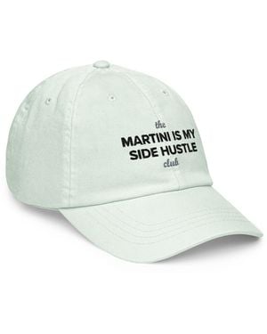 Anchor and Crew Pastel Mint Martini Is My Side Hustle Club Chino Embroidered Cap - White