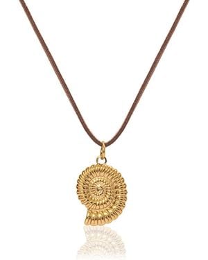 A Weathered Penny Suri Cord Necklace Cord - Metallic