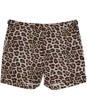 lords of harlech Pool Leopard Tailored Swim Short - Black