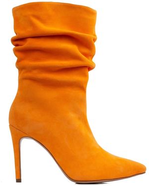 Ginissima Suede Leather Eva Boots - Orange