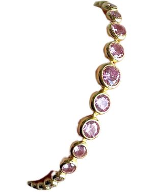 Laura Gray Diamond Crystal Round Bezel Tennis Bracelet - Metallic