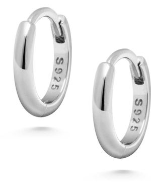 Nialaya Sterling Hoop Earrings - Metallic