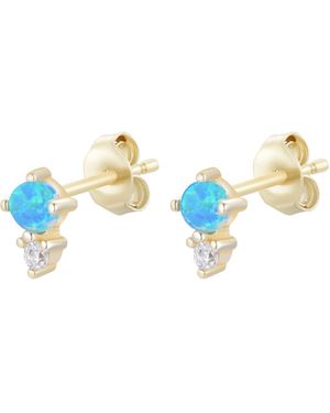 KAMARIA Opal & Crystal Seed Stud Earrings - Blue