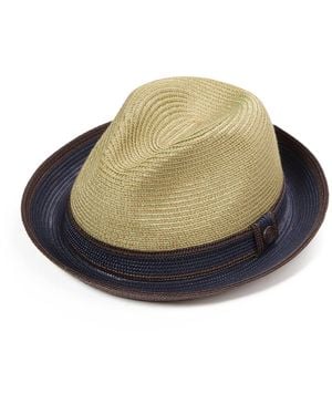 Dasmarca Hats Benson Summer Trilby Hat With Two Tone Contrast Brim - Green