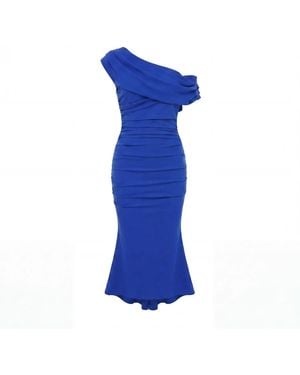 Atom Label Mercury Midi Dress - Blue