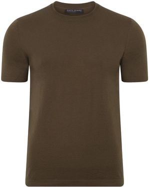 Paul James Knitwear Superfine Merino Wool Ilario Knitted T-Shirt - Green
