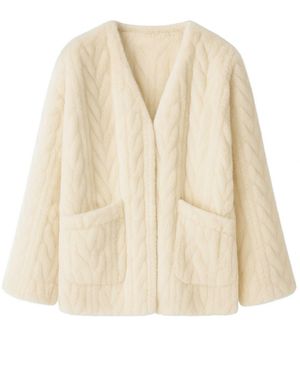 Wjy Studio London Galaxy Super Soft Fur Coat Jacket Eco-Friendly Fur Cream - Natural