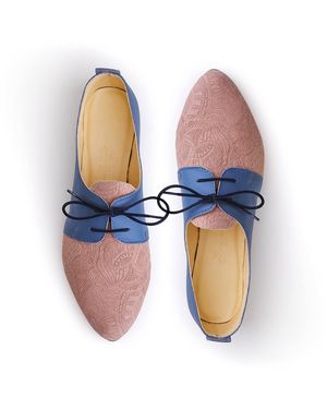 Mandragora Design Hanna Denim & Nude Oxford Shoes - Blue