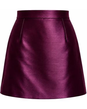 Richa Sharma Handcrafted High-Waisted Silk Mini Skirt - Purple