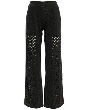 Silvia Serban Dragon Skin Laser Cut Glitter Trousers - Black