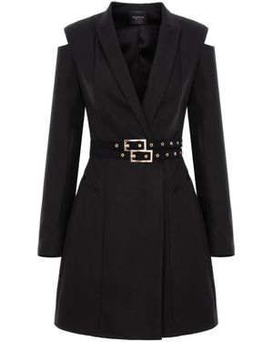 AVENUE No.29 Cut-Out Blazer Dress With Double Belt - Black