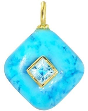 KAMARIA Howlite Gemstone Pendant With Topaz - Blue