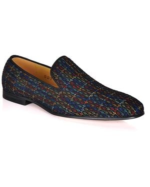 DAVID WEJ Alberto Embroidery Multicoloured Loafers - Blue