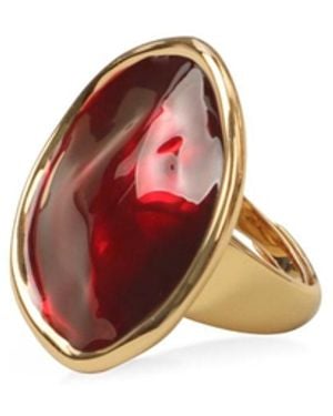 Retro Chic Enamel Ripple Ring - Pink