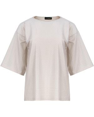 Conquista Neutrals Oversized Jacquard Cotton-Blend T-Shirt With Elbow-Length Sleeves - Natural