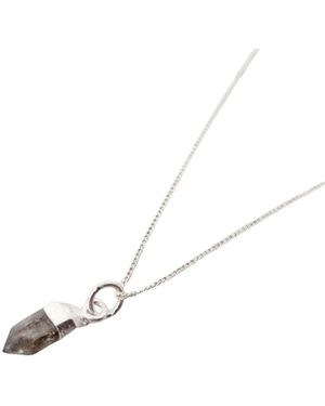 Harfi Raw Herkimer Diamond Sterling April Birthstone Necklace - Metallic