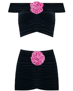 Nur Karaata Castille Top & Skirt Set - Black