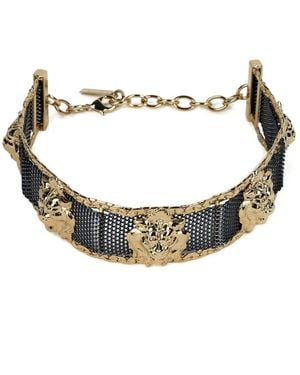 Addicted Heritage Plated Choker With Lion Heads - Metallic