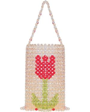 Tillie Beads Champagne Bloom Tulip Bucket Bead Bag - Red