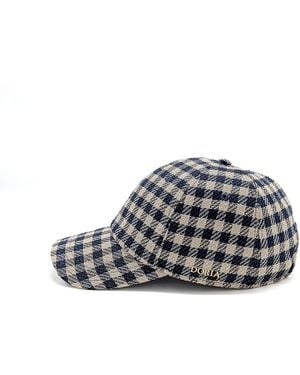 DORIA 1905 Tweed Check Fabric Baseball Cap - Black