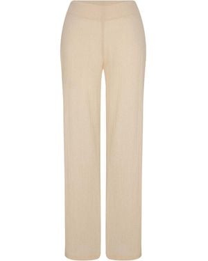 Unexpectedone Neutrals Soul Mate Side Slit Trousers - Natural