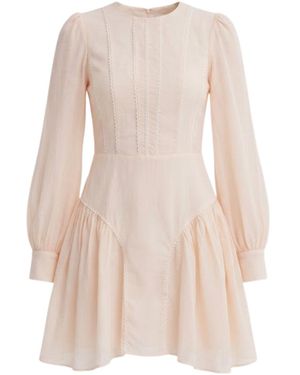 Georgette Neutrals Rosalie Lace Detail Mini Dress - Pink