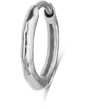 Zohreh Hammered Huggie Hoop Earring Sterling - Metallic