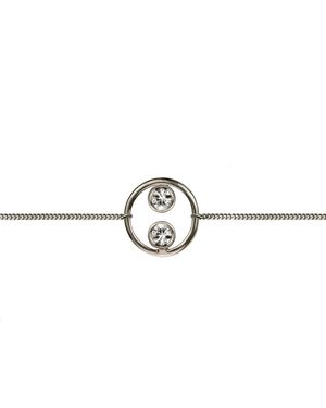 Lee Renee Halo Bracelet Silver & White Sapphires - Metallic