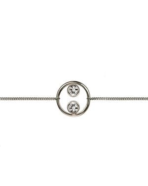 Lee Renee Halo Bracelet Silver & White Sapphires - Metallic