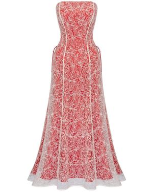Elsava Scarlet Bloom Corset Dress - Pink