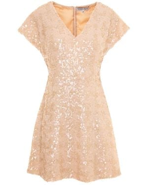Noria Anis Neutrals Etoile Mini Sequin Dress - Natural