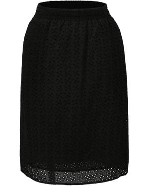 Smart and Joy Eyelet Cotton Lace Skirt - Black