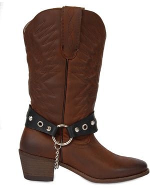 Urbnkicks Cowboy Coyote Boots - Brown