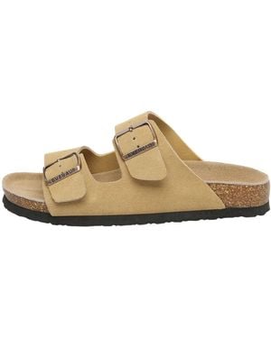 EverAu Australia Mallard Leather Twin Buckle Sandals - Yellow