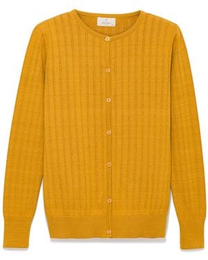 Peraluna Celine Openwork Knit Cardigan - Yellow