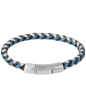 Tateossian Herringbone Click Multi Pelle Bracelet - Blue