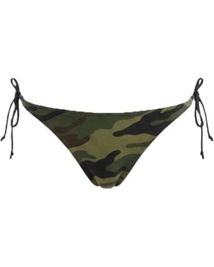 Brasini Swimwear Copa Tie Side Thong Bikini Bottom - Green