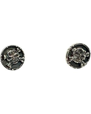 Tg-Jewellery by Tamara Gervasio Medaglie Skull Bones Stud Earring – Sterling - Black